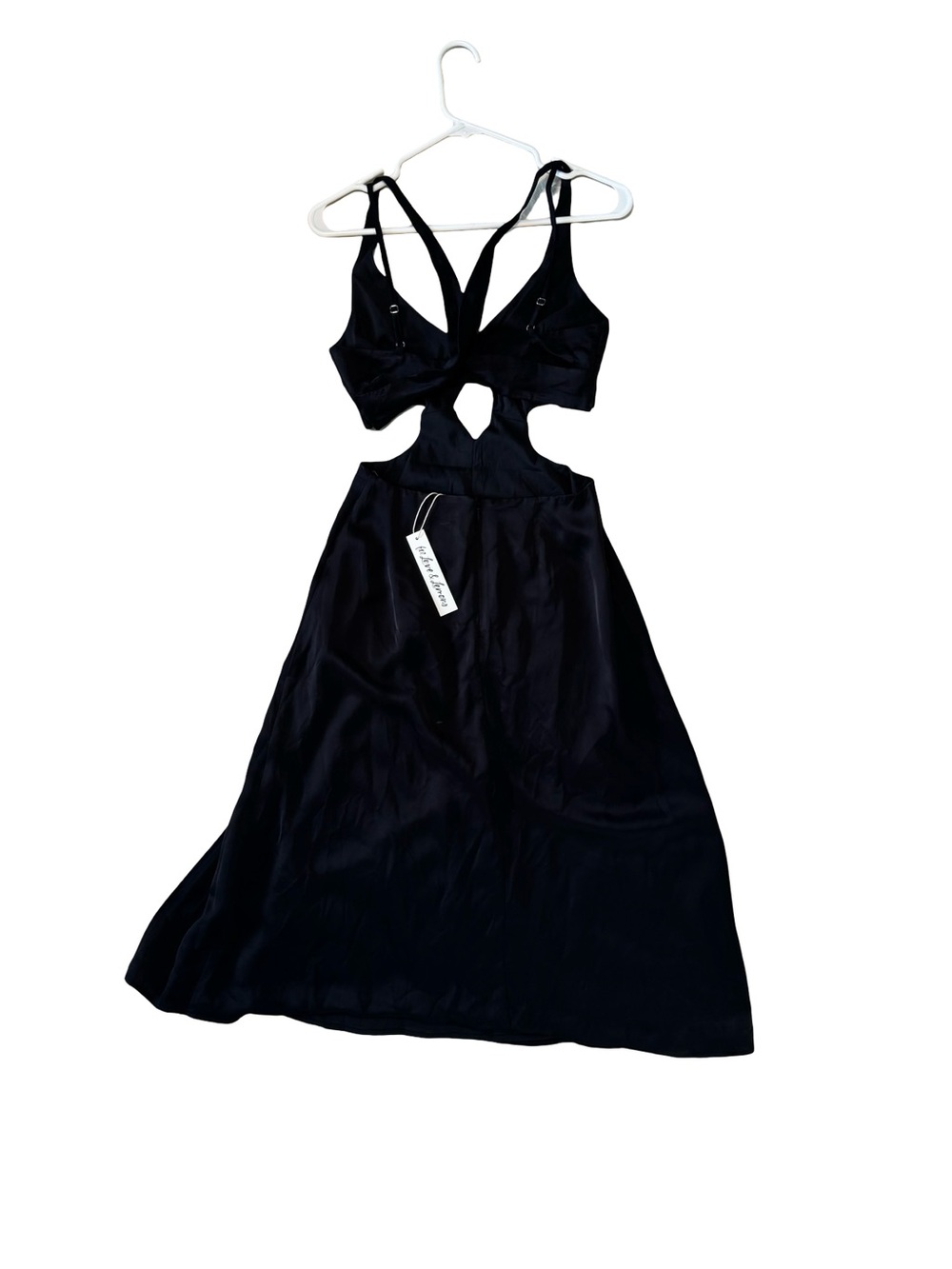 For Love and Lemons Black Cutout Midi Dress with Side Slit - Picture 6 of 7